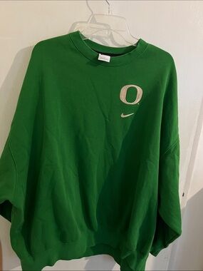Nike Green Crew Sweatshirt with 'O' and Swoosh
